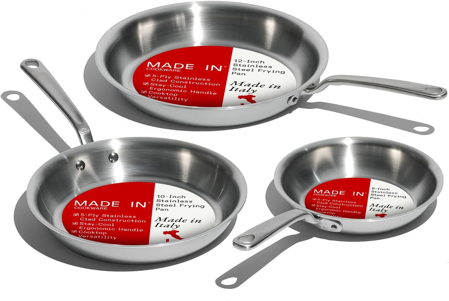 Made In 12-Inch Stainless Clad Frying Pan