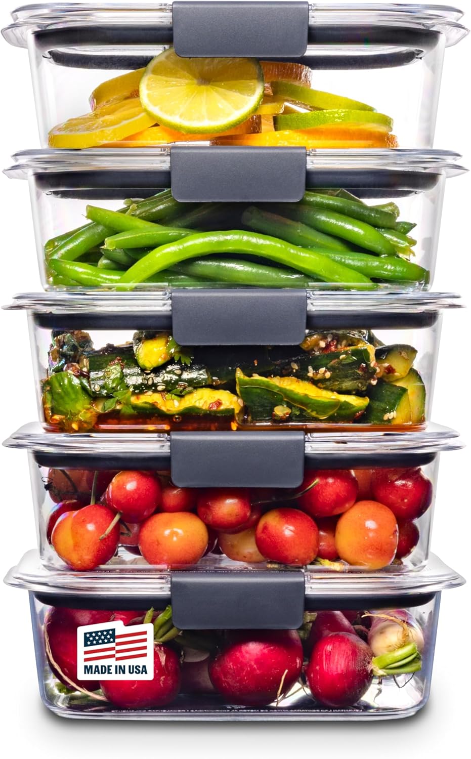 Rubbermaid Brilliance Tritan Plastic Food Storage Set of 5