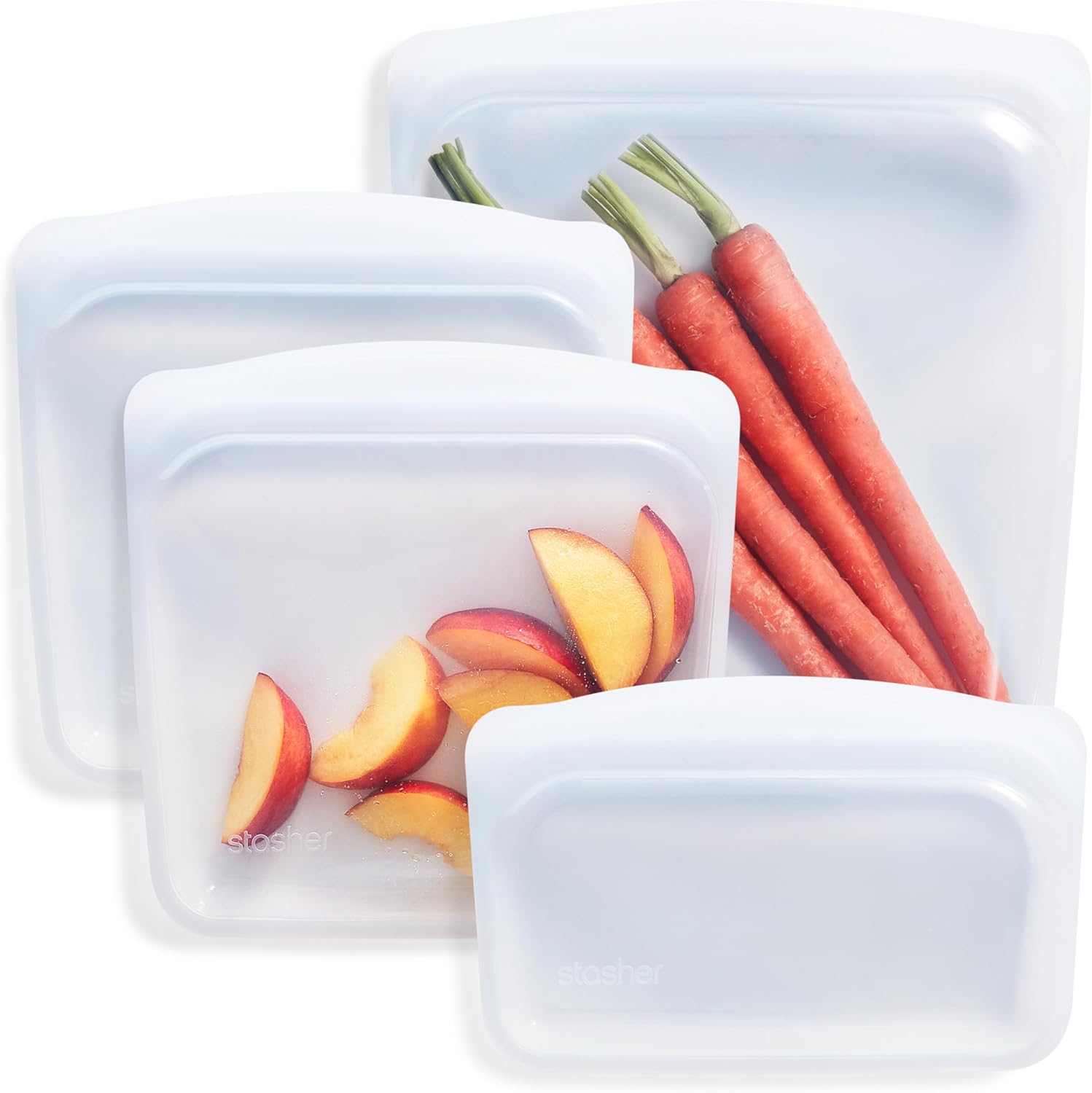 Stasher Platinum Silicone Reusable Storage Bags 4-Pack
