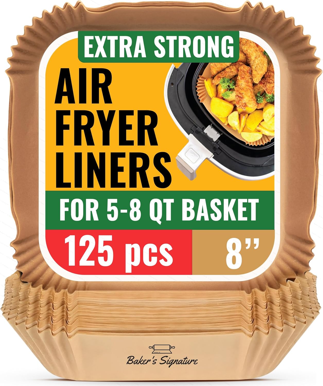 Air Fryer Paper Liners 125Pcs 8